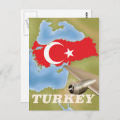 トルコヴィンテージ飛行用ポスター ポストカード (正面/裏面)