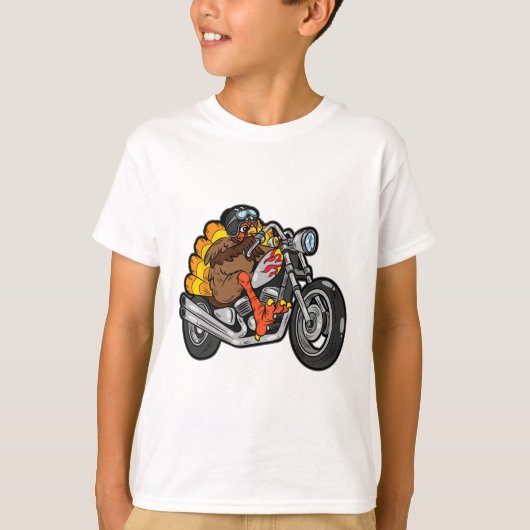 トルコ乗馬オートバイサンクスギビングデイクールファル Tシャツ (正面)