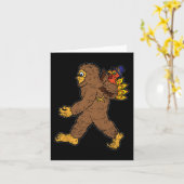 トルコ乗馬ビッグフット感謝祭デーおもしろいサスク カード (黄色い花)