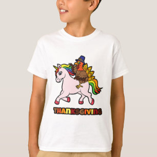 トルコ乗馬ユニコーン感謝祭の日マジカルファル Tシャツ