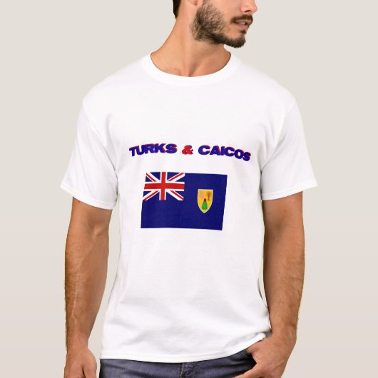 トルコ人およびCaicosの旗のTシャツ Tシャツ (正面)