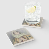 トルコ人の服の若い女性(w/c鉛筆に ストーンコースター (横)