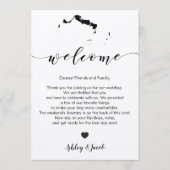 トルコ人及びCaicosの結婚式の歓迎の手紙及び旅程 プログラム (正面)