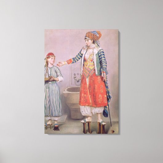 トルコ人女性と女中 キャンバスプリント (正面)
