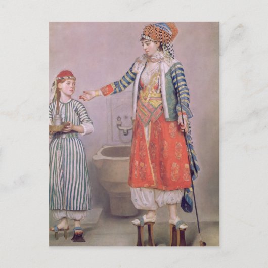 トルコ人女性と女中 ポストカード (正面)
