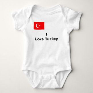 トルコ人、私はトルコを愛します ベビーボディスーツ