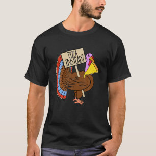 トルコ代わりに感謝祭のピザをおもしろい食べる Tシャツ