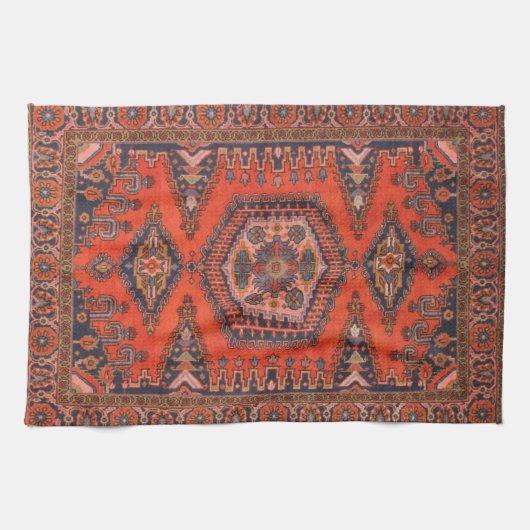 トルコ伝統的ラグヴィンテージアンティークカーペット キッチンタオル (横)
