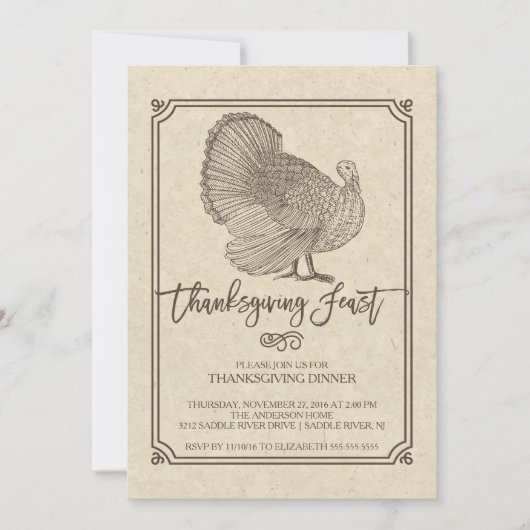トルコ伝統的感謝祭 招待状 (正面)