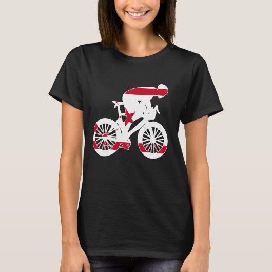 トルコ北キプロス共和国バイクもしくは自転車に乗る人国家R Tシャツ (正面)