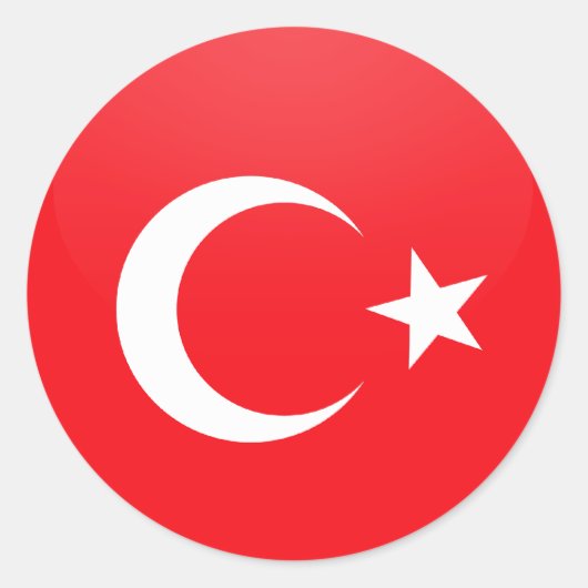 トルコ品質国旗の円 ラウンドシール (正面)