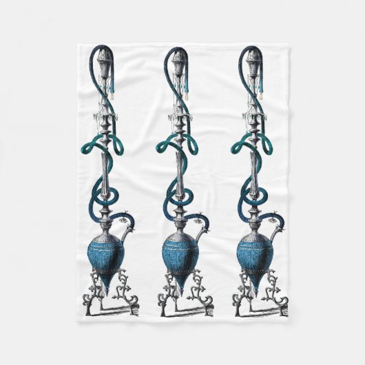 トルコ喫煙パイプフカシャシャ フリースブランケット (正面)
