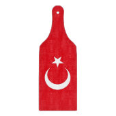 トルコ国旗が付いたガラス製のカッティングボードパドル カッティングボード (正面)