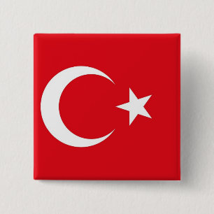 トルコ国旗が付いたボタン 缶バッジ