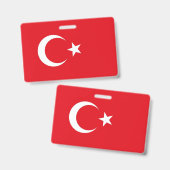トルコ国旗が付いた名前バッジ バッジ (表裏)
