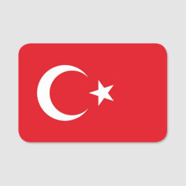 トルコ国旗が付いた愛国的な名前タグ 名札
