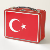 トルコ国旗が付いた金属製ステンレス弁当箱 メタルランチボックス (正面)