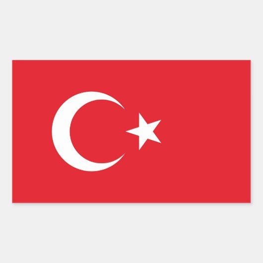 トルコ国旗が貼られた長方形シール 長方形シール (正面)