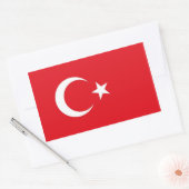 トルコ国旗が貼られた長方形シール 長方形シール (封筒)