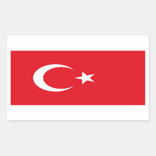 トルコ国旗が貼られた長方形シール 長方形シール