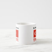 トルコ国旗とトルコパーソナライズされた エスプレッソカップ (正面)