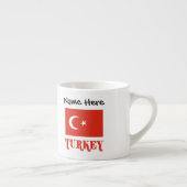 トルコ国旗とトルコパーソナライズされた エスプレッソカップ (右)