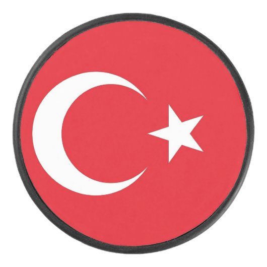 トルコ国旗と愛国的なホッケーパック アイスホッケーパック (正面)