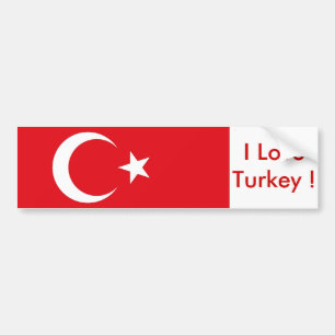 トルコ国旗のシール バンパーステッカー