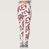 トルコ国旗のタイポグラフィ模様 レギンス (正面)