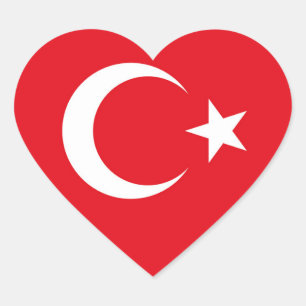 トルコ国旗のハートシール ハートシール