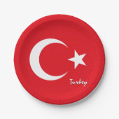 トルコ国旗のプレート、パーティー、スポーツ、トルコ ペーパープレート (正面)