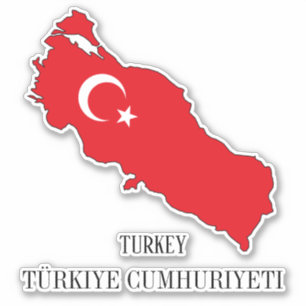 トルコ国旗の地図 シール