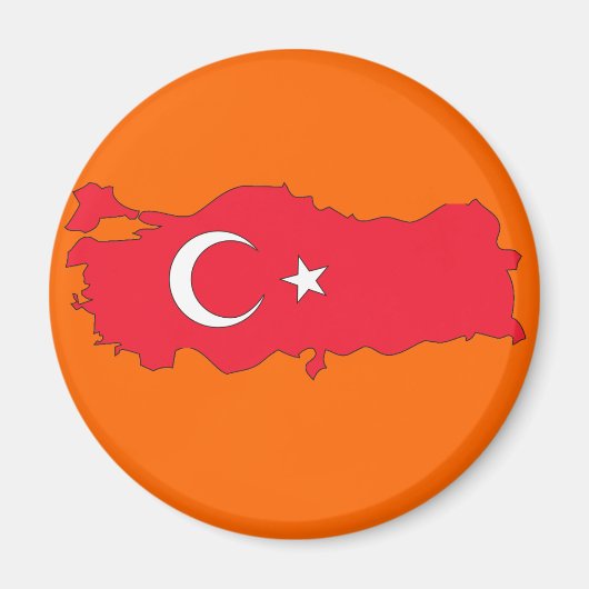 トルコ国旗の地図 マグネット (正面)