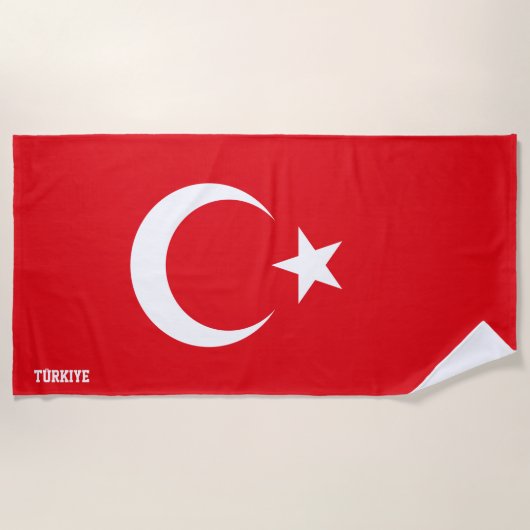 トルコ国旗の壮麗な愛国心 ビーチタオル (正面)