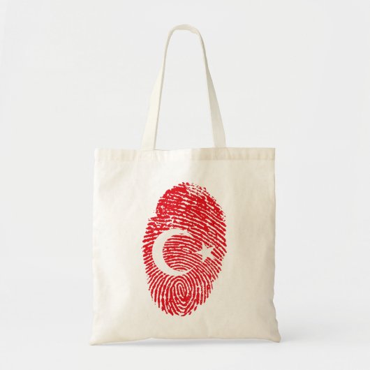 トルコ国旗の指紋国プライドID トートバッグ (正面)