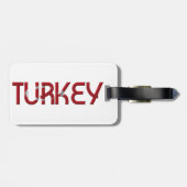 トルコ国旗の色タイポグラフィ ラゲッジタグ (裏面横)