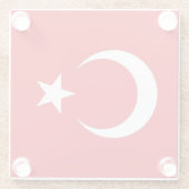 トルコ国旗を持つガラスコースター ガラスコースター (裏面)