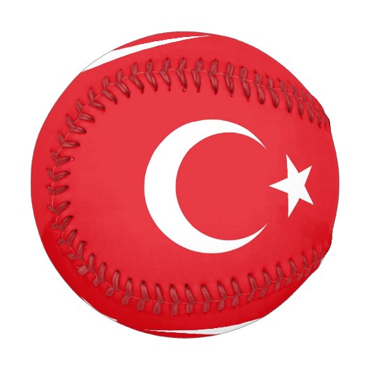 トルコ国旗を持つ愛国野球 野球ボール (正面左)