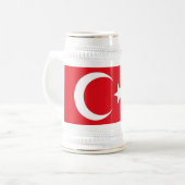 トルコ国旗を掲げたマグカップ ビールジョッキ (正面左)