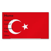 トルコ国旗を掲げた名刺マグネット マグネット名刺 (正面)