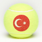 トルコ国旗を掲げた愛国的なテニスボール テニスボール (裏面)