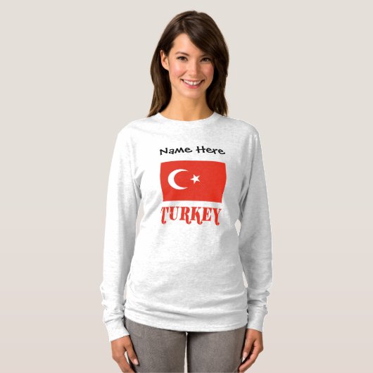 トルコ国旗カスタマイズ Tシャツ (正面フル)
