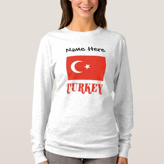トルコ国旗パーソナライズされた Tシャツ (正面)