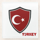 トルコ国旗 ガラスコースター (正面)