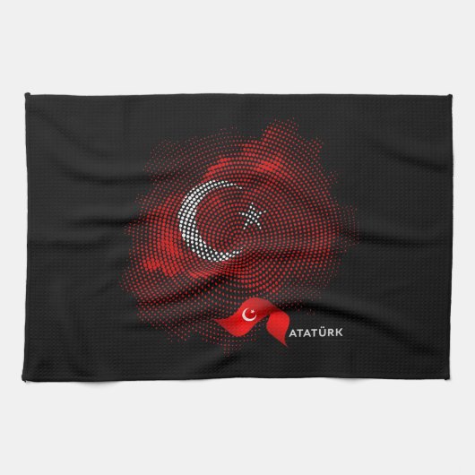 トルコ国旗 キッチンタオル (横)