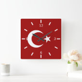 トルコ国旗         スクエア壁時計 (ホーム)