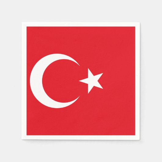 トルコ国旗 スタンダードカクテルナプキン (正面)