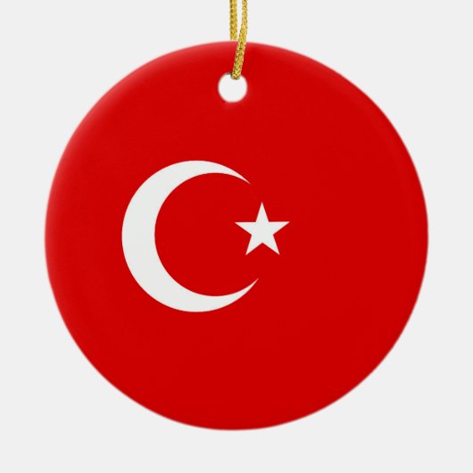 トルコ国旗 セラミックオーナメント (正面)