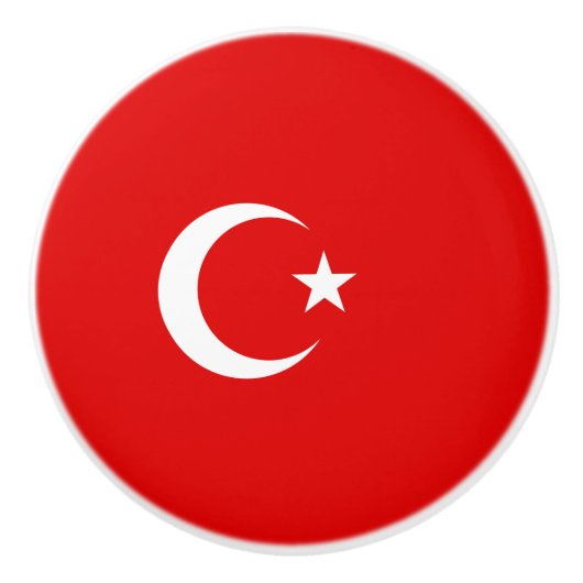 トルコ国旗 セラミックノブ (正面)