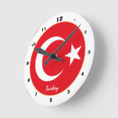 トルコ国旗、トルコトレンディーホーム/デザイン時計 ラウンド壁時計 (傾斜)